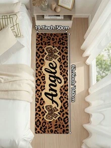 DAJIANG 1pc Pink Bow Leopard Print Rug, Kitchen Rug, Hallway Rug, Suitable For Bathroom, Kitchen, Outdoor, Bedroom, Living Room, Bedside, Decorative Rug, Machine Washable, Easy To Clean, Entryway Mat, Non-Slip Backing, Bedroom Decor Rug - Multicolor - View 12