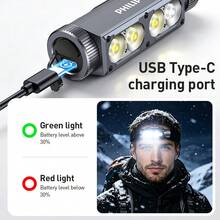 PHILIPS LED Headlamp Rechargeable - Super Bright Head Lamp With 7 Modes, Magnetic And Clip Design For Camping & Hiking Gear Essentials, Headlight Flashlight With Red Light, USB Cable Included - Multicolor - View 10