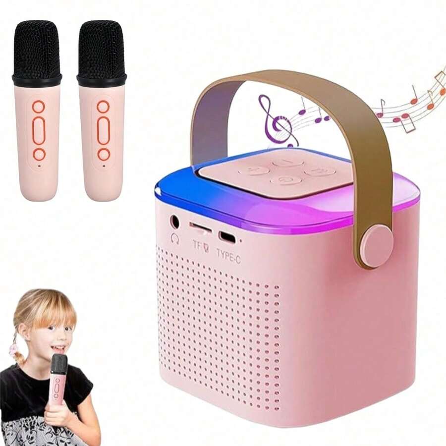 Microfono Karaoke,bocina Con Microfono,karaoke Para Niños - Rosa - Ver 1