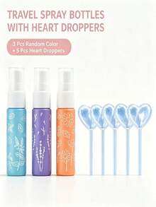 Set 3 Botol Semprot Mini 10ml, Motif Bunga & Tanaman Aneka Warna, Botol Semprot Kosmetik Kaca Tebal Ringan Anti Bocor, Dapat Diisi Ulang, Kabut Halus, Cocok untuk Minyak Esensial, Parfum, Toner, Penggunaan di Luar Ruangan & Perjalanan - View 8