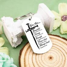 1pc Christian Gifts For Men Cross Keychain Religious Gift For Men Bible Gifts Birthday Christmas Valentines Day Gift For Him Man Of God Encouraging - Silver - View 2