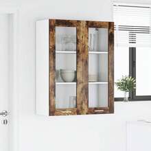 Roble Madera de ingeniería Armario Colgante 80x31x100cm Mueble de Cocina Armario de Almacenaje Montaje en Pared Estante Interior Pasillo Cuarto de Lavado Piso Hogar Despensa Organización Orden Sala de Estar - Marrón - Ver 3