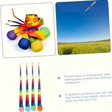 4pcs Outdoor Parent-Child Throwing Bean Bag Toss Ball, Sensory Training Rainbow Fluid Ball, Interactive Game Ball, Suitable For Parent-Child Interactive Games (Random Color) - Multicolor - View 4