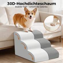 Dog Stairs & Steps - Grey 3 Steps Dog Stairs - View 3