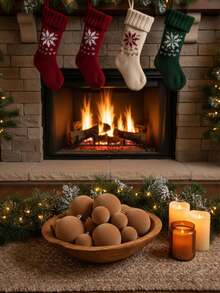42顆棕色植絨聖誕球，防碎聖誕裝飾套組，附攜帶禮盒，適用於聖誕樹球飾品，預串掛飾，室內居家裝飾，聖誕樹裝飾，節日派對裝飾 - 款式2 - 查看 5