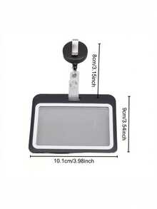 1 PC 2D Durable Black Horizontal ID Card Holder Set, Badge Clip With Retractable Pull Tab, Double-Sided, Carabiner Clip ID Holder, First Day Of School - Multicolor - View 4