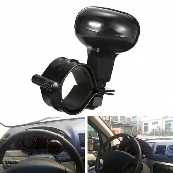 1 pièce Housse de volant universelle antidérapante pour voiture, poignée de rotation avec boule de préhension auxiliaire, booster de grip protecteur