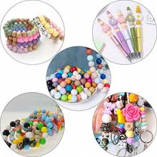 50-100pcs, 9mm/14mm/19mm Mixed Color Silicone Round Beads, DIY Bracelet Necklace Accessories Loose Beads - Multicolor - View 2