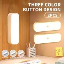 VOLACI 1pc Motion Sensor Magnetic LED Night Light, Wireless Wall Lamp, Under Cabinet Lighting, Home Bedroom, Hallway, Closet Motion Sensor Light, USB Rechargeable, Long-Lasting Power - Multicolor - View 10