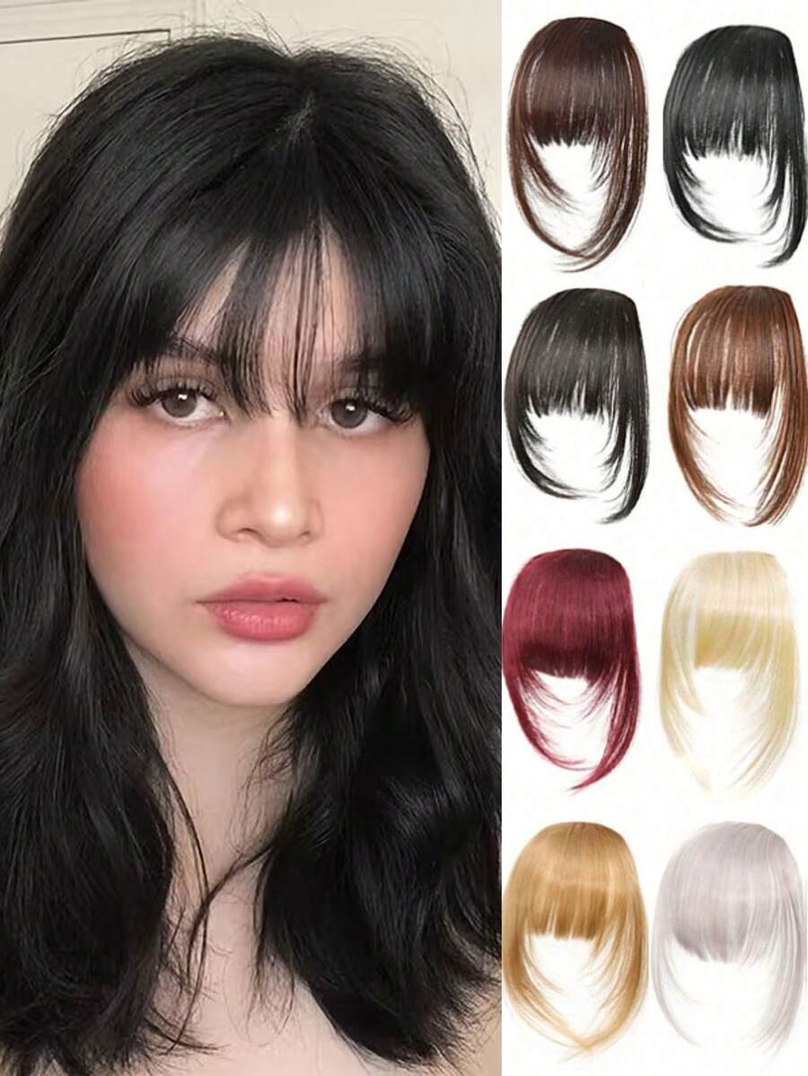 French Layered Bangs Wig, Women's Hairline Wig, Seamless French Bangs Wig, Suitable For Daily Wear, Easy To Wear, Seamless Hair Piece, Multi-Functional Hair Accessory, French Bangs, Natural Looking Wig - Multicolor - View 1