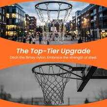 Basketball Nets 3mm 12 Loops Heavy Duty Steel Chain Basketball Net - Silver - View 3
