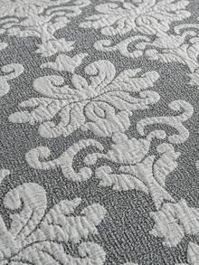 1pc Vintage Jacquard Pattern Skirted Full Coverage Elastic Sofa Cover, Dust-Proof And Stain-Resistant, Stretchable One-Piece Full Coverage Sofa Protector, Living Room Home Decor, Machine Washable And Hand Washable, Pillow Case Not Included - Grey - View 6