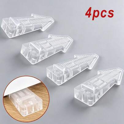 4pcs Transparent Door Stoppers, Stackable Door Wedge, Suitable For Floor Door Bottom, Soft Anti-Scratch Safety Door Wedge, No Drilling Installation, Non-Slip Door Stopper Block, Suitable For Home Bedroom, Bathroom, Office