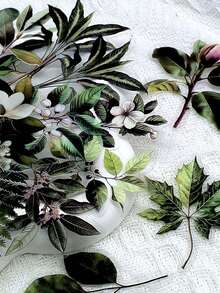 50pcs/Pack Cartoon Plants Green Leaves Transparent PET Stickers, Decorative Decals For Laptop Luggage Guitar Phone Notebook Stationery Sticker - Multicolor - View 6