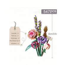 571pcs Building Blocks To Create A Bouquet Of Everlasting Flowers! Roses, Sunflowers... Made Of ABS Material, Super Healing When Placed On Desk, Perfect Gift For Mother's Day/Valentine's Day - Multicolor - View 2