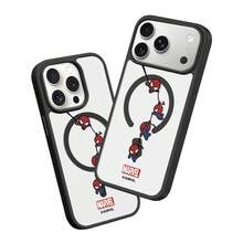 Miniso Marvel 蜘蛛人卡通磁吸 MagSafe 保護殼，適用於 iPhone 17/17 Pro Max/16/17 Pro/15/14/16 Plus/17 Air/13/15 Pro/12/15 Plus，適合學生使用，防摔硬殼，兼容 Apple 設備 - 黑色 - 查看 2