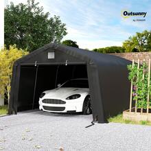 Outsunny 12 X 20 Ft Heavy Duty Carport, Outdoor Portable Garage Canopy Tent With 2 Ventilation Windows, Large Door, Car Shed Shelter For Truck, Boat, Motorcycle, Bike, Black - A - 查看 2