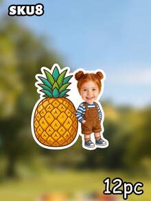 Custom Children's Tropical Fruit Face Banner, 1st Birthday Hanging Flag, Summer Yard Decoration Garland, Baby Shower Party Decor, Tutti Frutti Party Favors, Children's Milestone - Multicolor - View 26