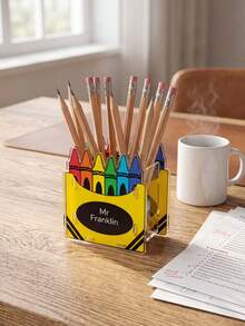 Custom Acrylic Pen Holder(Pen Not Included), Office Gadgets Storage Box,Personalized Teacher Pencil Holder, Custom Name Desk Organizer, Workspace To Store Stationery, Back To School, Teacher's Day Gift - Multicolor - View 12