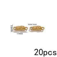 20 Peças Pingentes de Aço Inoxidável Banhados a Ouro 18K com Duplo Furo, Conectores Vintage Boho para Fabricação de Joias, Suprimentos para Fabricação de Joias DIY - Conector duplo suspenso - Visão 60