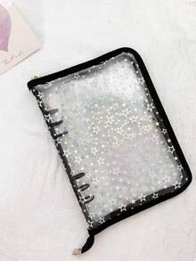1pc A5 Star Multi-Color Zipper Loose-Leaf Notebook Sticker Refill Pages, Suitable For School, Office, Planner, Travel Photos, Notes, Creative Writing, DIY Photo Album, Memo, Travel Journal, Cash & Check Storage School Supplies - A5 Stars - View 9
