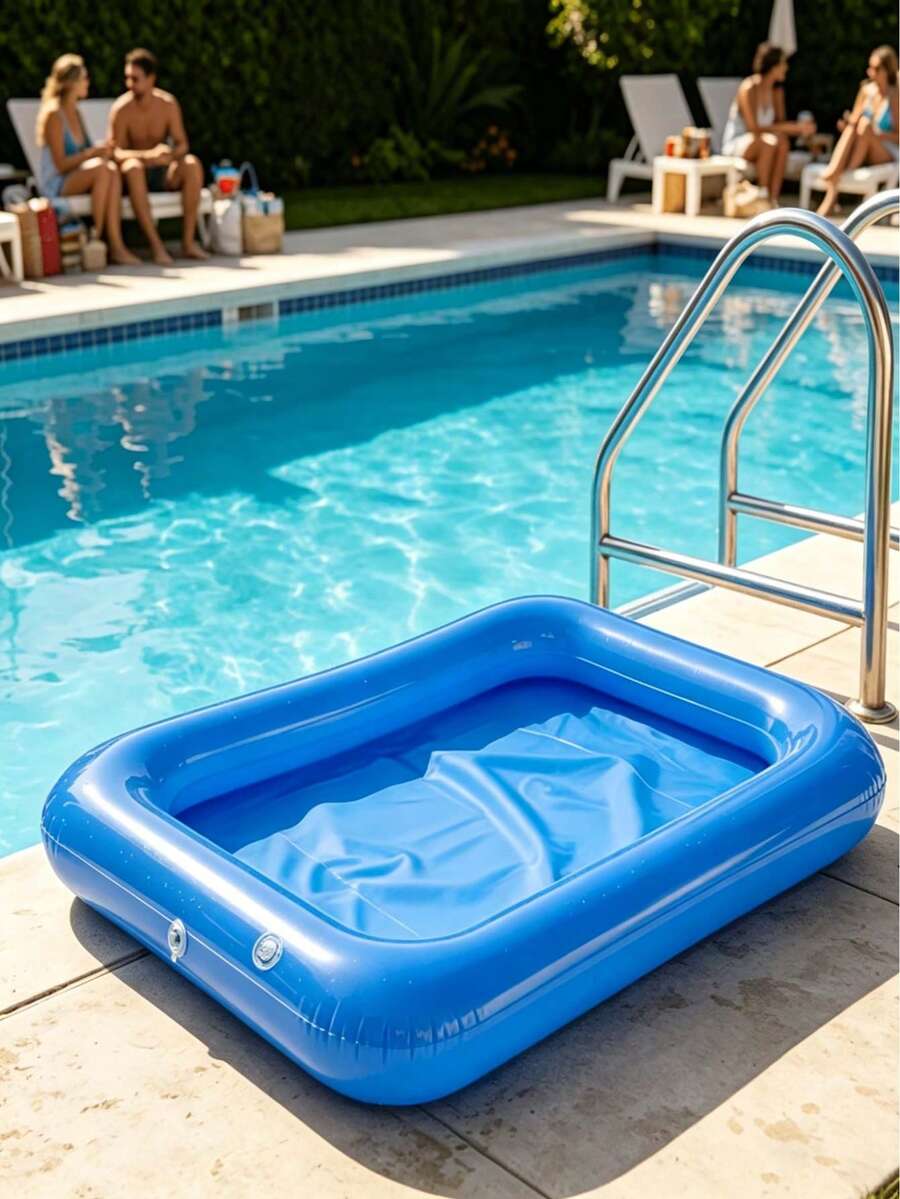 Portable Foldable Pool Cleaning Basin, Essential For Pool Maintenance Before Use, Also Suitable As Foot Bath Basin And Post-Swim Cleaning Basin. Air Pump Not Included