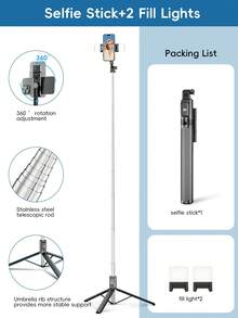 New 170cm Bluetooth Remote Magnetic Selfie Stick, Extendable, 360° Rotating, Anti-Shake, Foldable Into Portable Tripod Selfie Stick With Phone Holder, Suitable For Video Recording And Life Documentation. Stable Shooting, Suitable For Live Streaming, Comes With Remote Control, Suitable For Summer Vacation, Travel, Convenient To Carry, Also A Great Gift Choice - A - View 14