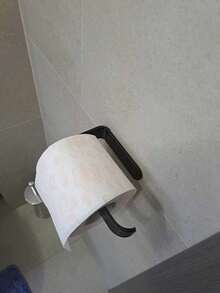 1pc U-Shaped Toilet Paper Holder - Minimalist Bathroom Storage Rack, Self-Adhesive Toilet Paper Holder, Fashion Design, Plastic Material, Easy To Attach, Only Suitable For Tile/Glass And Other Smooth Hard Surfaces, Use 24 Hours After Application - Multicolor - View 6