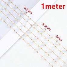 1m Colorful Stone Chain Stainless Steel Round Bead Chain, Suitable For Necklace, Bracelet And DIY Jewelry Making Accessories - DIY Chain - View 12
