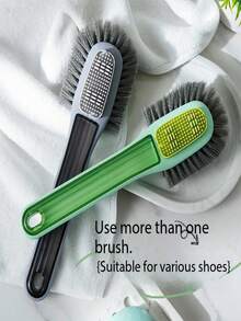 360° No-Blind Spot Shoe Brush, Multi-Faceted Cleaning Brush, Long-Handled Soft-Bristled Household Shoe Cleaning Brush - Multicolor - View 3