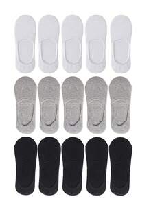 1/5/10/15/30 pares de calcetines deportivos neutros, calcetines de tobillo blanco/negro/gris, unicolor estilo minimalista, adecuados para uso casual diario - Multicolor - Ver 8