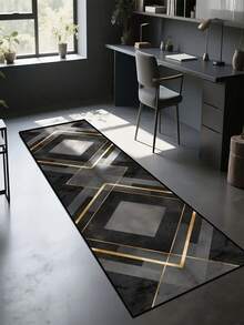 Velvet Modern Extra Long Hallway Runner Rug, Machine Washable, Non-Slip, Suitable For High Traffic Areas, Living Room, Bedroom, Home Office, Kitchen, Room Decor, Machine Made - Gold - View 19