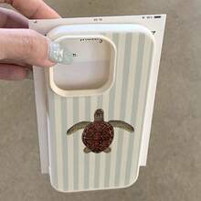 TPU Material Light Texture Vintage Turtle Pattern Phone Case Suitable For IPhone 17 Pro Max/17/16 Pro Max/15/13/12/11/ S20 FE/A15/S24/A55/ Note 11/Note 12/Note 13 Pro Full Coverage Anti-Drop Soft Shell Phone Protective Cover - White - View 3