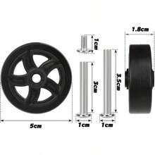 キャスター 車輪 交換 スーツケースキャスター 50mm キャリーバッグ タイヤ 修理 DIY用 取替え 車輪補修用 4個セット (50x18mm) - 黒 - チェックする 2