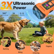 ENSSU 3X Pengusir Anjing Ultrasonik, Perangkat Anti Gonggong Genggam 6 in 1 dengan Lampu LED, Perangkat Pengusir Gonggong Anjing Jarak Jauh 50 kaki, Alat Pelatihan Hewan Peliharaan Ultrasonik Isi Ulang, Pengusir Anjing Portabel, Perangkat Pelatihan Anjing yang Ampuh untuk Anjing Besar/Sedang/Kecil - MultiWarna - View 2