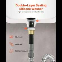 Bathroom Sink Drain With Overflow, Brass And 304 Stainless Steel  Up Drains, Anti-Clogging Vessel Sink Drain Strainer, All Metal Hair Catcher Drains Stopper, For Sinks With Overflow Holes-XY298451 - Multicolor - View 7