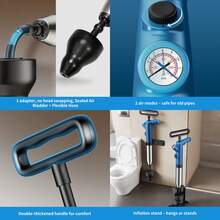 1 Set Manual High Pressure Pneumatic Drain Clog Remover, Heavy Duty Stainless Steel Toilet Snake Air Pressure Plunger, Unblocker Tool For Toilet, Kitchen Sink, Floor Drains - Variant 1 - View 12