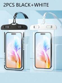 2pcs/Set Waterproof Diving Phone Pouch, Touchscreen Sealed Swimming Dust-Proof Shock-Proof Rain-Proof Floating Portable Phone Case - Multicolor - View 1