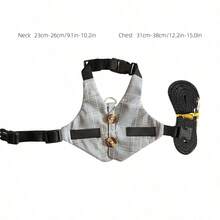 Set Harness dan Tali Hewan Peliharaan Motif Kotak-kotak Vintage untuk Pria, Harness Gaya Rompi yang Dapat Diatur, Perlengkapan Jalan-jalan di Luar Ruangan untuk Anjing Kecil, Kucing, Kelinci, Perlengkapan Kelinci - MultiWarna - View 2
