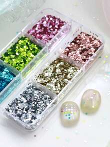 Estrellas de purpurina de 2mm de colores para relleno de moldes de resina, dijes de resina, rellenos de agitadores, mini lentejuelas de meteorito, decoraciones para manualidades hechas a mano - Multicolor - Ver 6