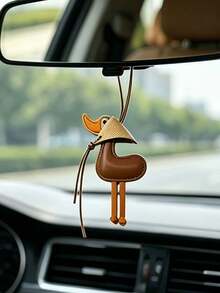1pc Lucky Yellow Duck Keychain, Genuine Leather PU Material, Handmade, Cute Cartoon, Car Key Ring, Bag Pendant, Gift For Female Friends And Sisters - Multicolor - View 5