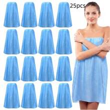 5pcs/Set Jubah Mandi Sekali Pakai dari Kain Non-Woven yang Dapat Diatur Ukurannya, Cocok untuk Wanita, Sauna, Salon Kecantikan - Hitam - hitam - View 17