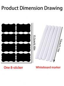 10pcs Reusable Waterproof Chalkboard Labels,Glass Jar Label Stickers,Wavy Shape Self-Adhesive Labels For Kitchen & Pantry Organization,Containers,Jars Spices,Wine Glasses,Food Storage,Home And Office Scrapbooking,Wedding,School Supplies,BackToSchool - Multicolor - View 11