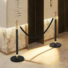 2 Pcs Black Velvet Stanchion Ropes, 5 Ft Crowd Control Stanchion Black Velvet Ropes With Gold Hooks, Post Queue Barrier Carpet Rope For Carpet Events Movie Theaters Grand Openings Hotels Party - 2 PCS - View 9