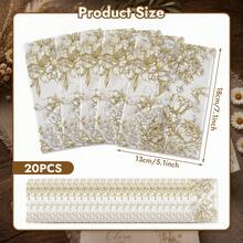 20PCS/50PCS Translucent Series Gold Rose Pattern Envelope,Sulfuric Acid Paper Blank Envelope,Gift Card &Greeting Card Envelopes For All Occasions,High-Quality Stationery - Flower/Gold - View 9
