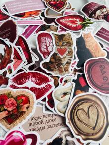 60Pcs Heartbeat Retro Stickers Fashion Personalized Creative DIY Fine Decorative Stickers Scrapbook Laptop Luggage Guitar Water Cup Phone Case Popular Decals - Mix - View 8
