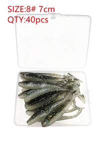 40pcs Multi-Color T-Tail Soft Lures, 5.5cm & 7cm Two Sizes, Bionic Small Fish Artificial Bait, Freshwater & Saltwater Fishing, Suitable For Amur, Bass, Mandarin Fish - Multicolor - View 22