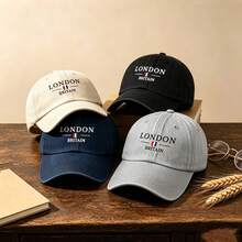 1pc Gothic Casual Washed Men Hat, Featuring ' Flag And Letters' Print Design. It's Perfect For Sun Protection,Shade ,Outdoor Activity. - Multicolor - View 9