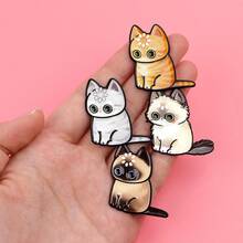 Cartoon Loading Cats Soft Enamel Pin Men Lapel Pins For Backpack Jewelry Women Brooch For Clothes Badges Pins Accessories - Black - View 5