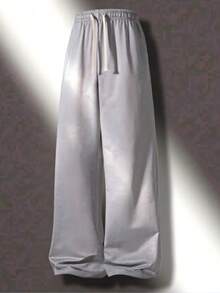 Men's Light Gray Sweatpants, Minimalist Fashion Casual, American Sports Outdoor Jogging - Light Grey - View 4